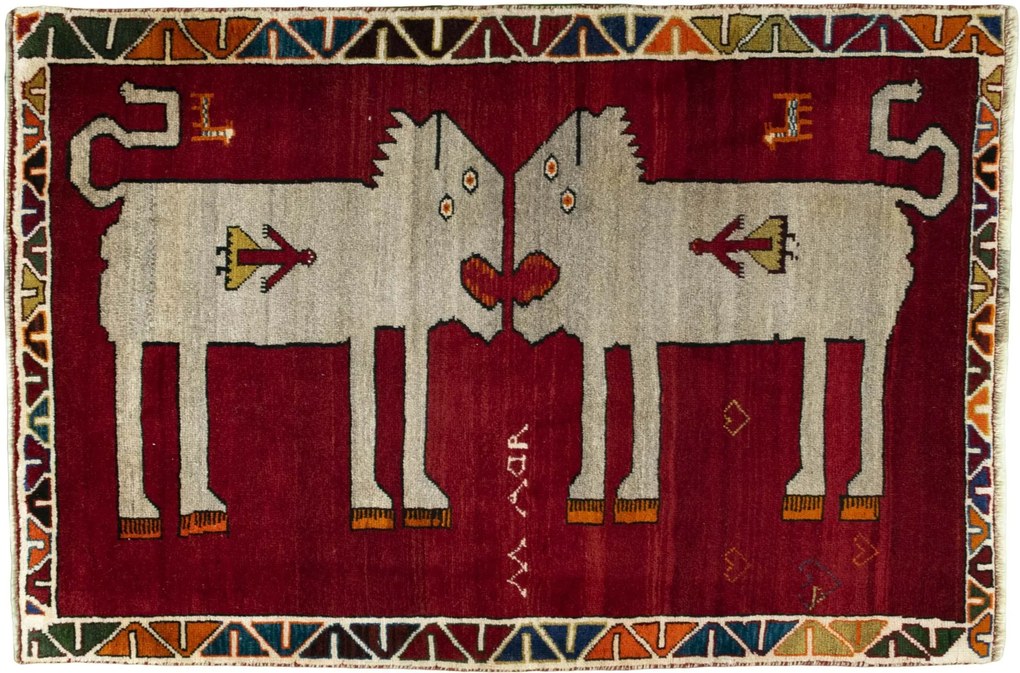 Gabbeh Tappeto persiano 100x150 Rosso (Iran) Annodato A Mano