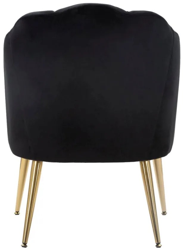 Poltrona Shell Elegante in Velluto Nero 65x69x84 cm