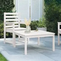 Tavolo da Giardino Bianco 82,5x82,5x45cm Legno Massello di Pino 824121