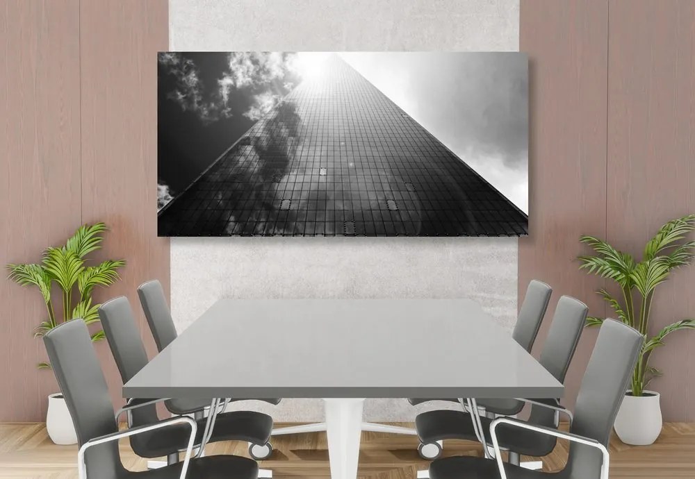 Quadro su tela – Grattacielo in bianco e nero