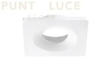 Faretto da incasso pacha gu10 quadrato cut out l.9,8cm bianco ip20