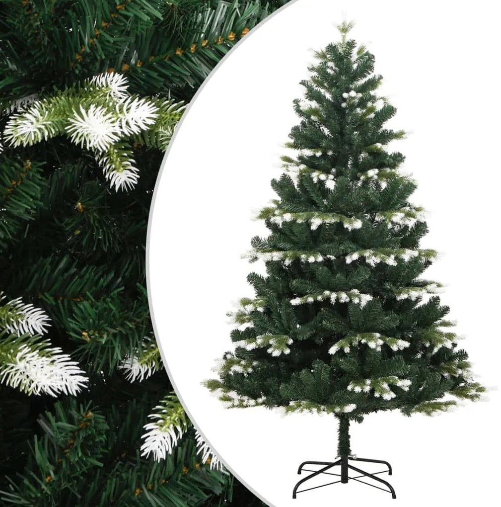 Albero Natale Artificiale Incernierato Con Neve Fioccata 150 Cm /