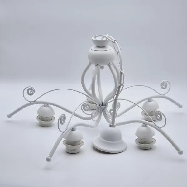 Lampadario a sospensione con catena RETRO II 5xE27/60W/230V bianco