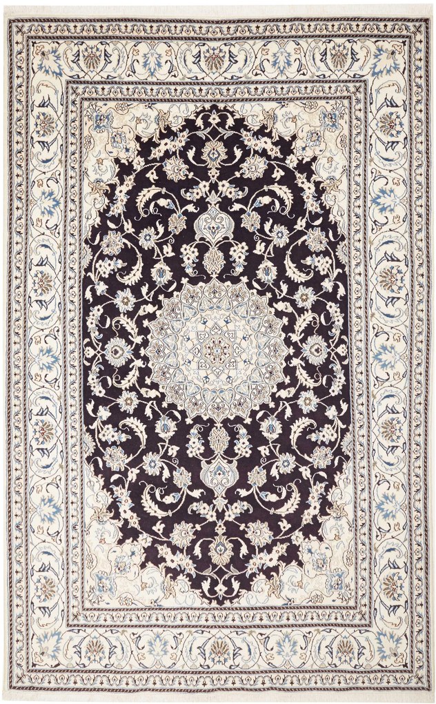 Nain Tappeto 200 x 310 Blu (Iran) Annodato A Mano