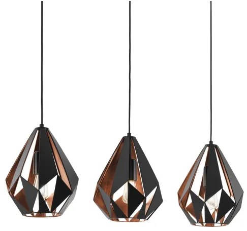 Eglo 49991 - Lampada a sospensione CARLTON 1 3xE27/60W/230V