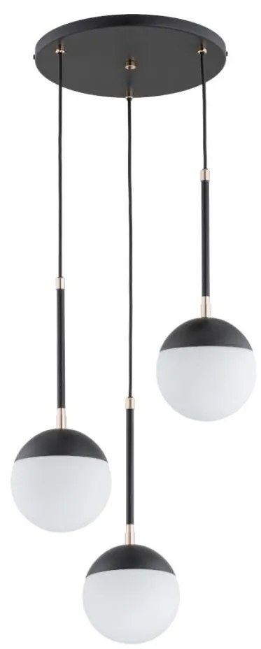 Lampadario a sospensione con filo VOLDA 3xE14/10W/230V diametro 44 cm nero