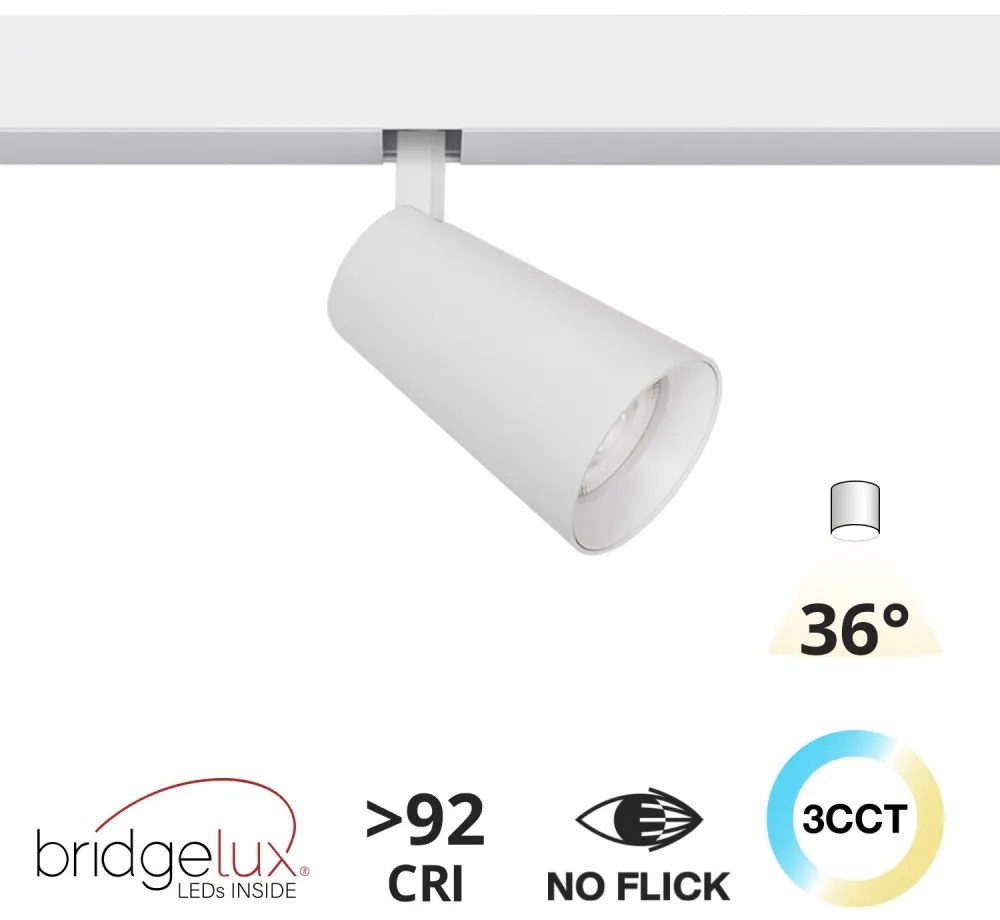 Faro LED 30W Magnetico, CCT, CRI92, 36°, Nero, 48V - BRIDGELUX LED Colore Bianco Variabile CCT