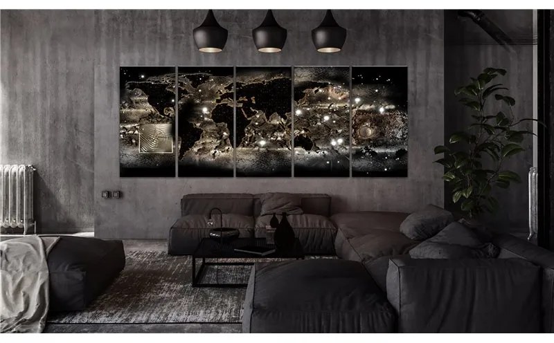 Quadro Earth Glow  Colore Bianco, Dimensioni e Misure 200x80