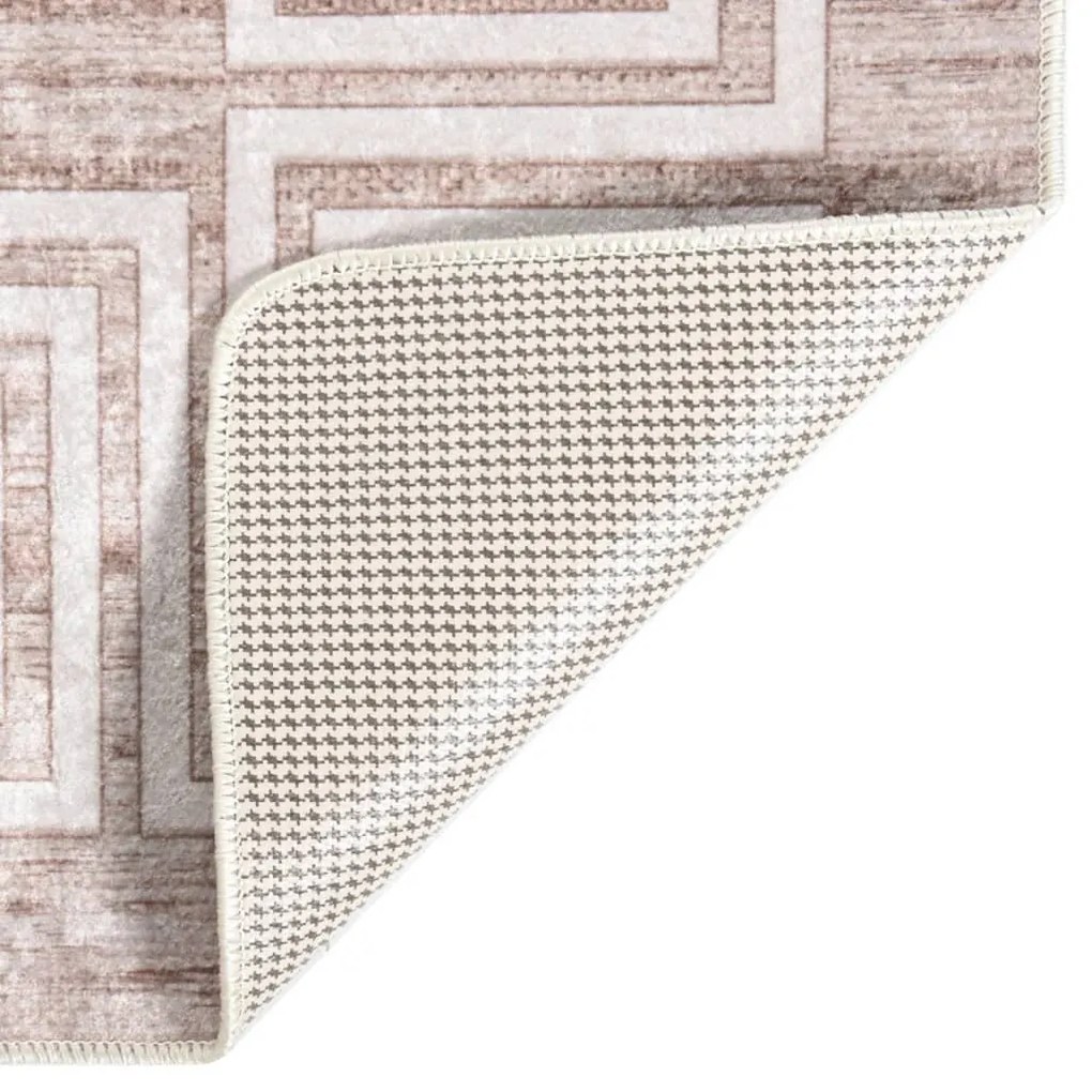 Tappeto Lavabile Beige 150x230 cm Antiscivolo