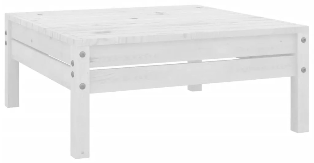 Set Salotto da Giardino 10 pz in Legno Massello di Pino Bianco