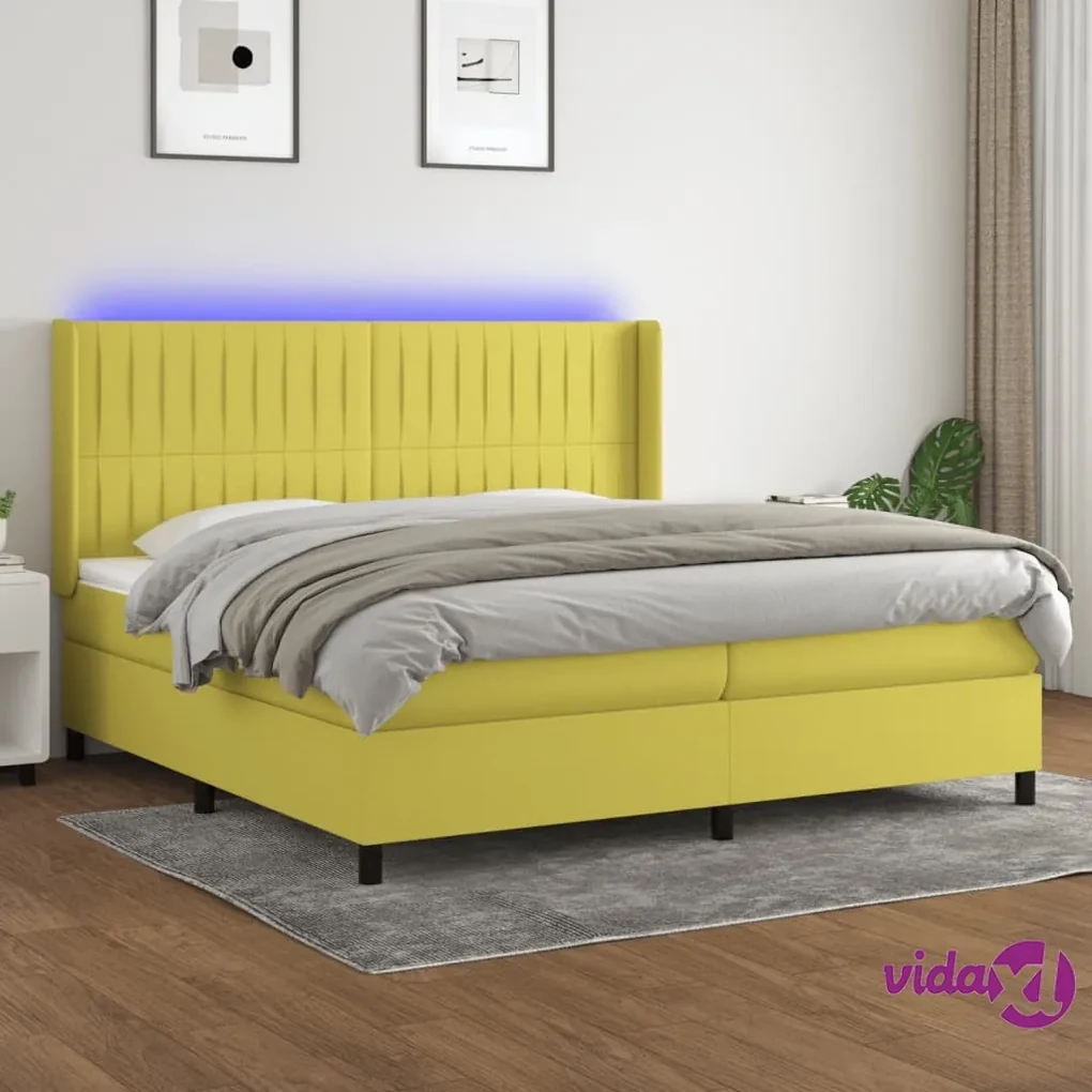 Letto a Molle con Materasso e LED Nero 100x200 cm in Velluto