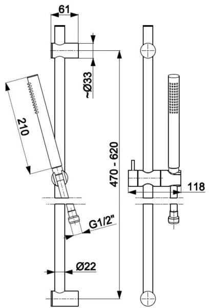 KFA Armatura 841-363-31 - Set da doccia MOZA acciaio inossidabile/oro