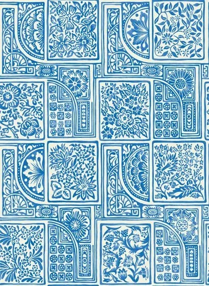Cole & Son Carta da parati Bellini - China Blue/ White