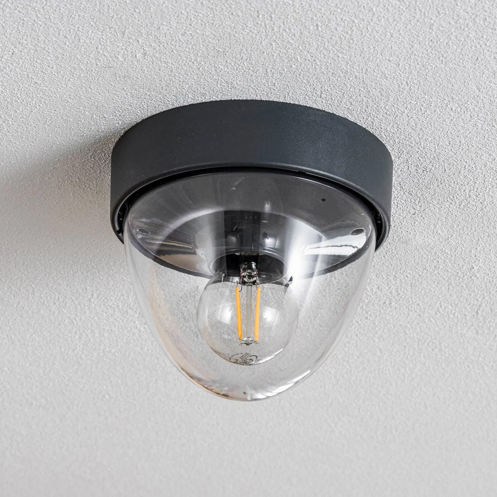 Nowodvorski Lighting Plafoniera Nook con paralume trasparente, grafite