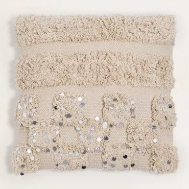 Cuscino Quadrato in Cotone (50x50cm) Koru Beige Lino - Sklum