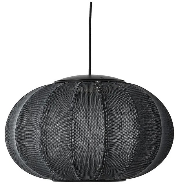 Knit-Wit 45 Oval LED Lampada a Sospensione Black - Made By Hand