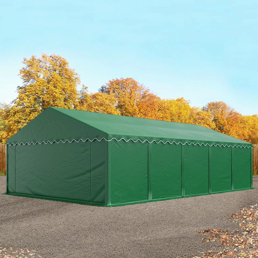 TOOLPORT 5x10 m tenda capannone, PVC 700, verde scuro - (6172)