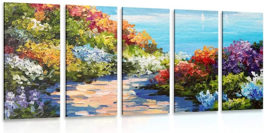 Quadri 5 pezzi – Mare floreale