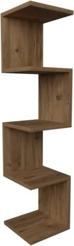 Mensola Ad Angolo Zig-Zag 5 Ripiani 25x25x109 Musa Rovere