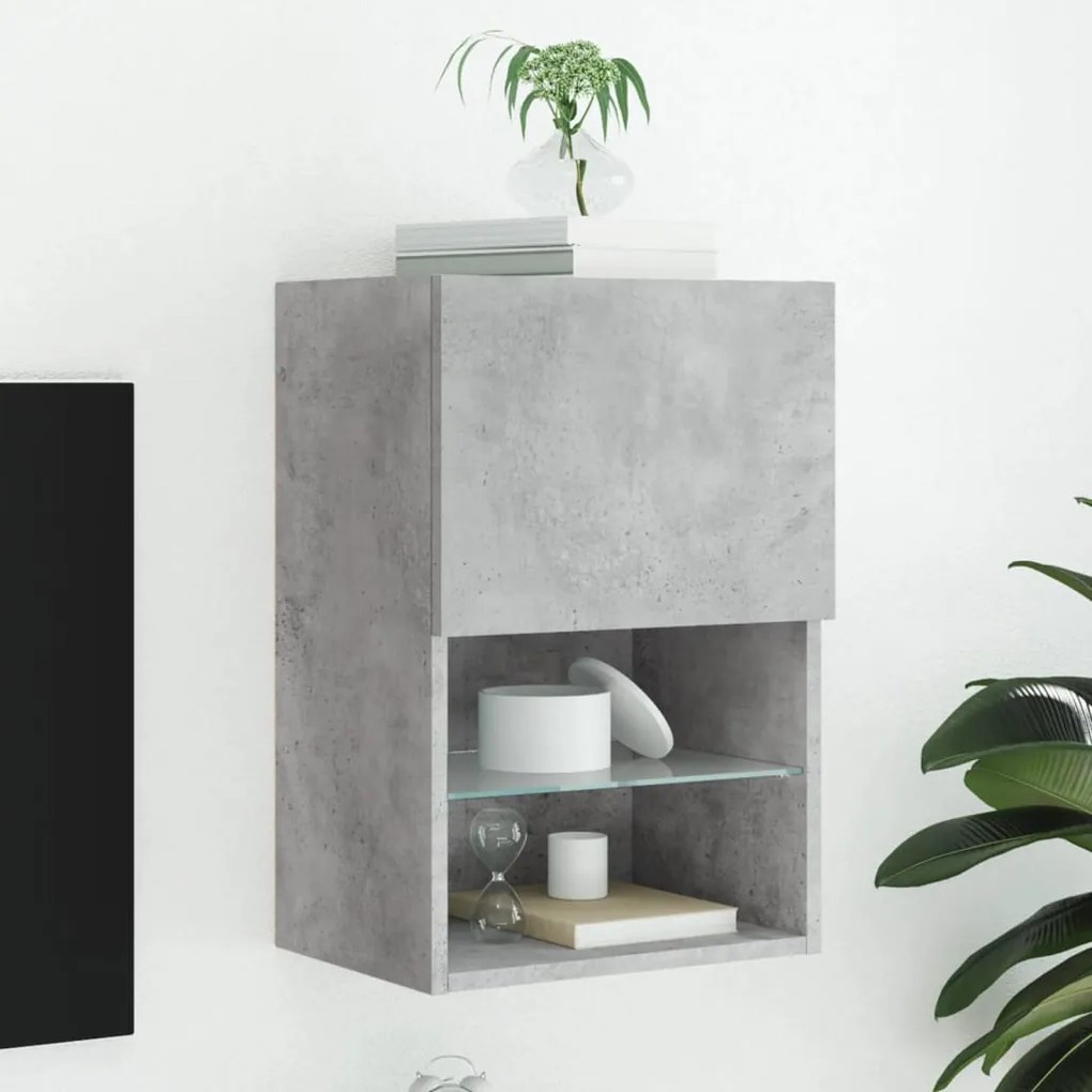 Mobile Tv Con Luci Led Grigio Cemento 40,5x30x60 Cm /