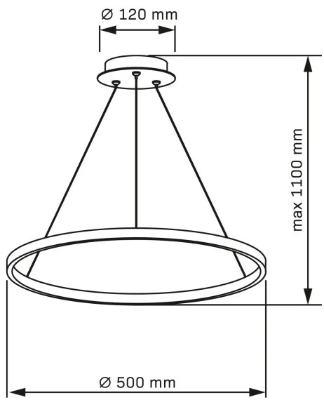 Lampadario LED a sospensione con filo LEA LED/20W/230V 4000K diametro 50 cm cromo opaco