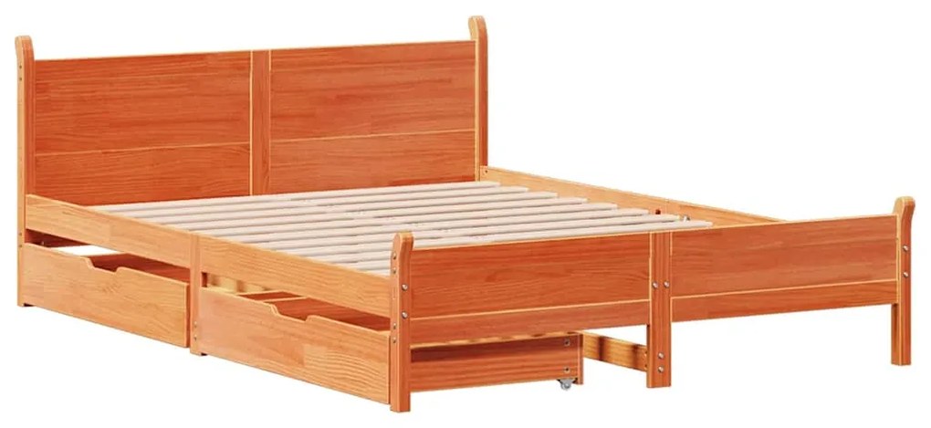 Letto senza materasso marrone cera 160x200 cm in legno di pino