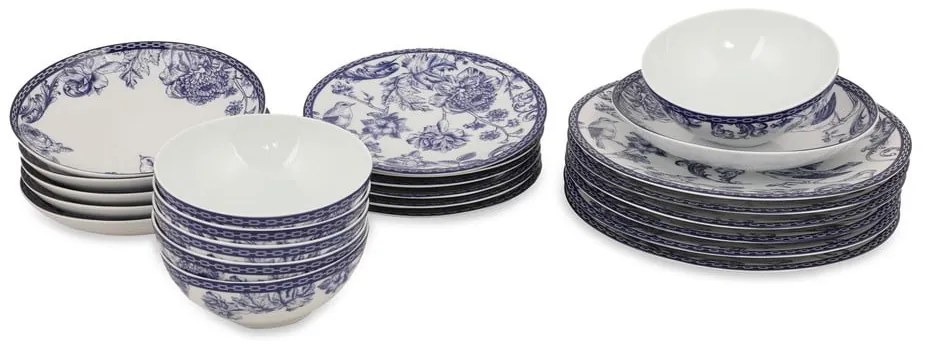 Set di piatti in porcellana da 24 pezzi Fiori - Kütahya Porselen