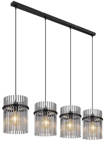 Globo 15698-4H - Lampadario a sospensione con filo GORLEY 4xE27/60W/230V nero