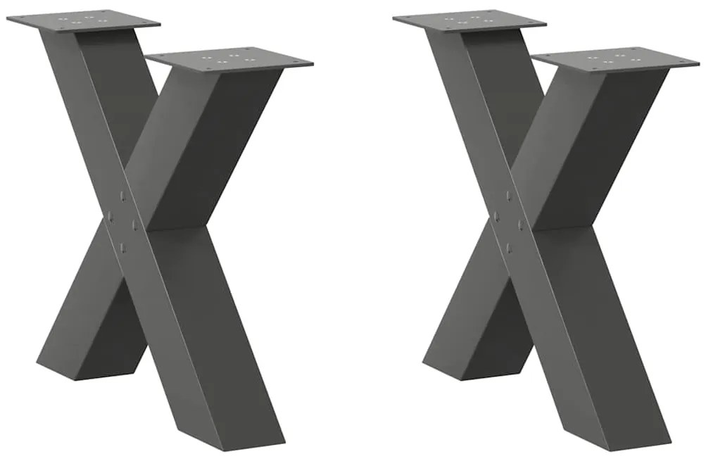 Gambe Tavolino Caffè A X 2 Pz Antracite 60x(42-43) Cm Acciaio /