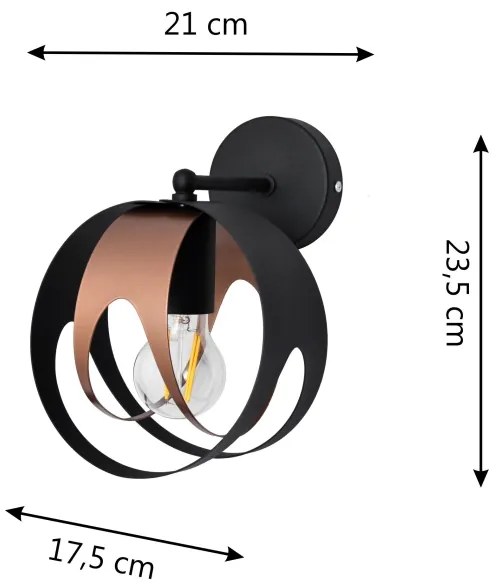 Applique MOONLIGHT 1xE27/15W/230V nero/rame