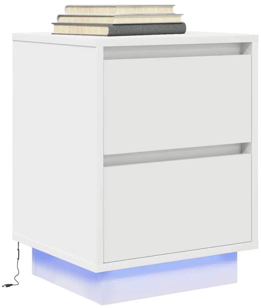 Comodino Con Luci A Led Bianco 38x34x50 Cm /