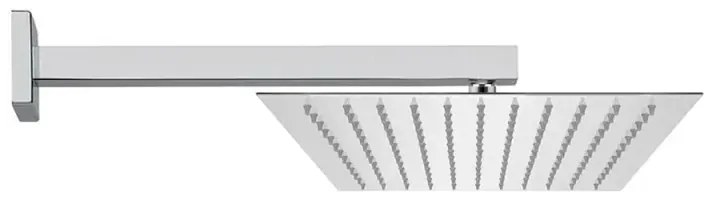 Kit doccia braccio 25 cm e soffione rettangolare 25x15 cm cromato lucido