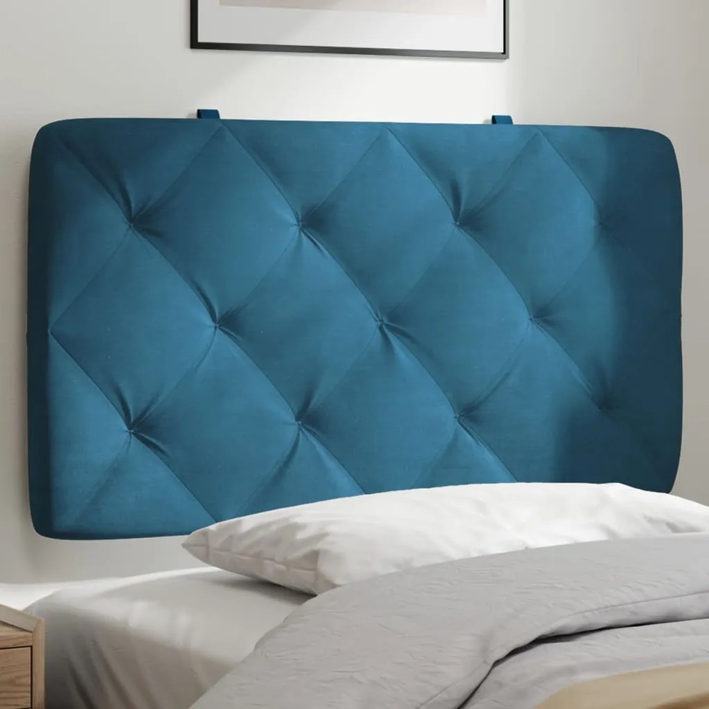 Cuscino Testiera Blu 80 Cm İn Velluto /