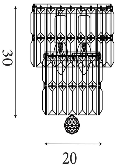 Searchlight 61321-2AB - Applique da parete EMPIRE 2xE14/7W/230V IP44