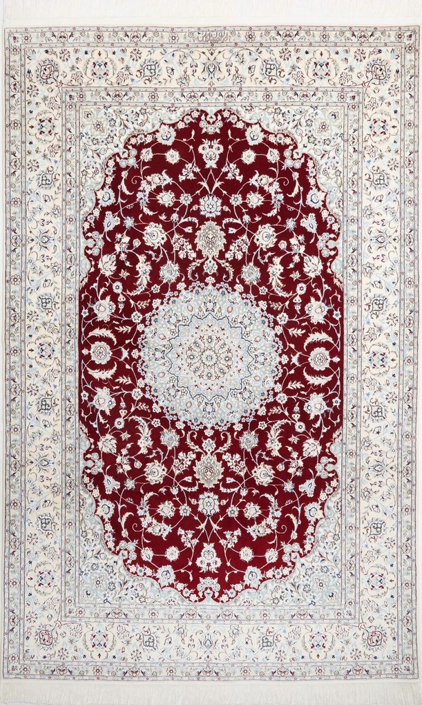 Nain Tappeto 160x240 Rosso (Iran) Annodato A Mano