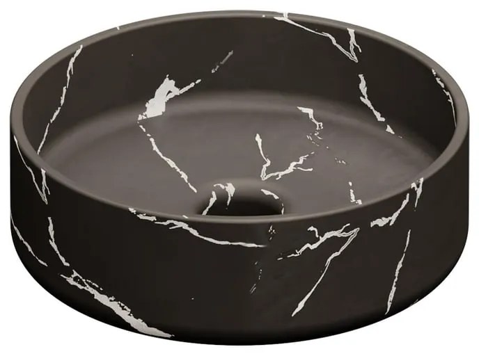 Lavabo da appoggio STEP/STAR tondo in ceramica nero