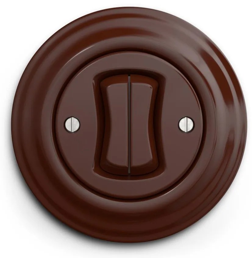 Kliklap - Interruttore multiplo in stile retrò con cornice n. 5, marrone