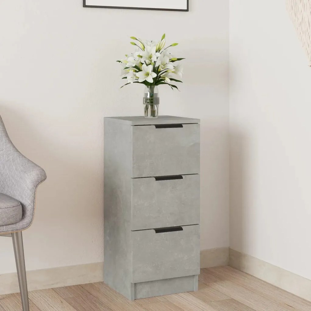 Credenza grigio cemento 30x30x70 cm in legno multistrato