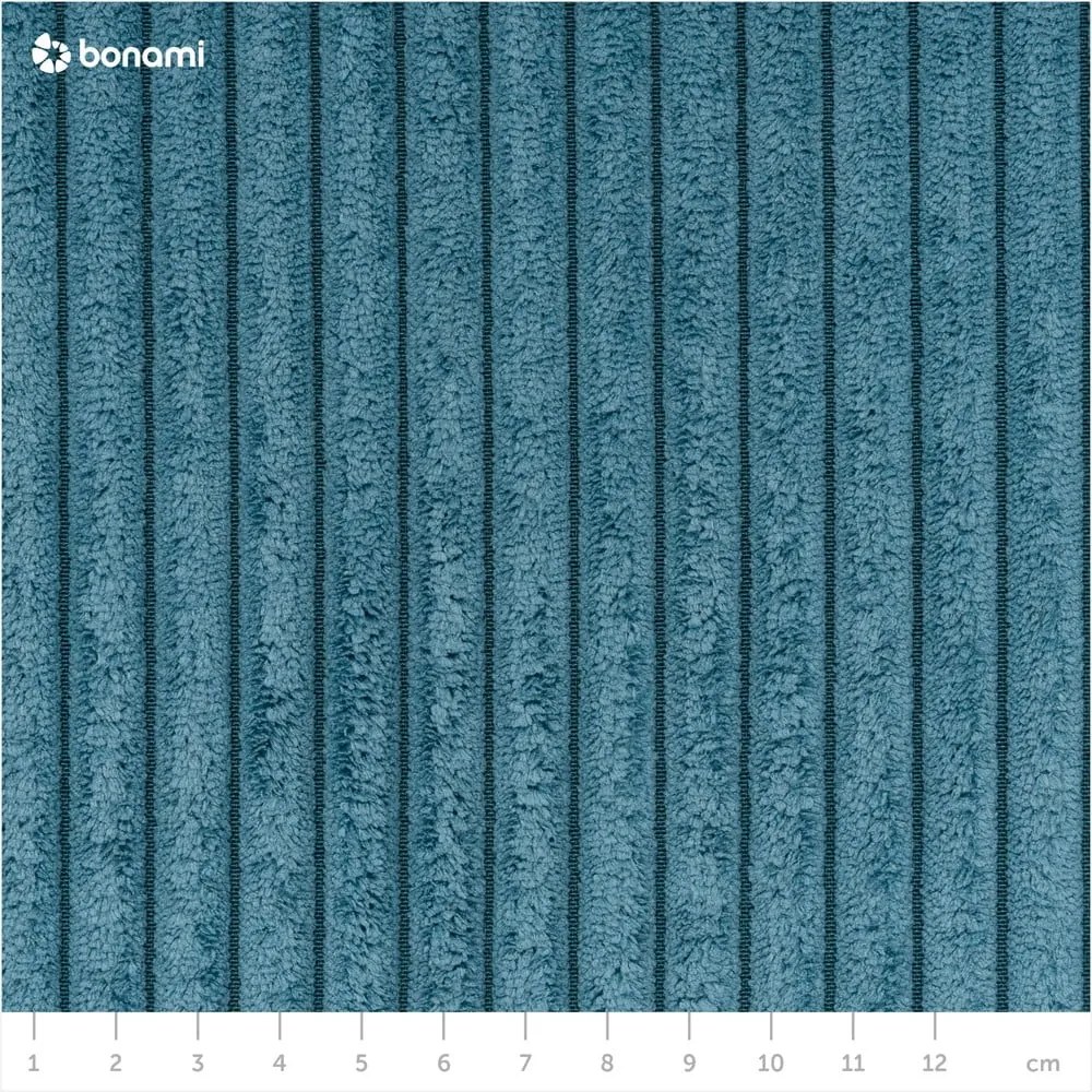 Divano angolare turchese allungabile con rivestimento in velluto a coste Sara – Ropez