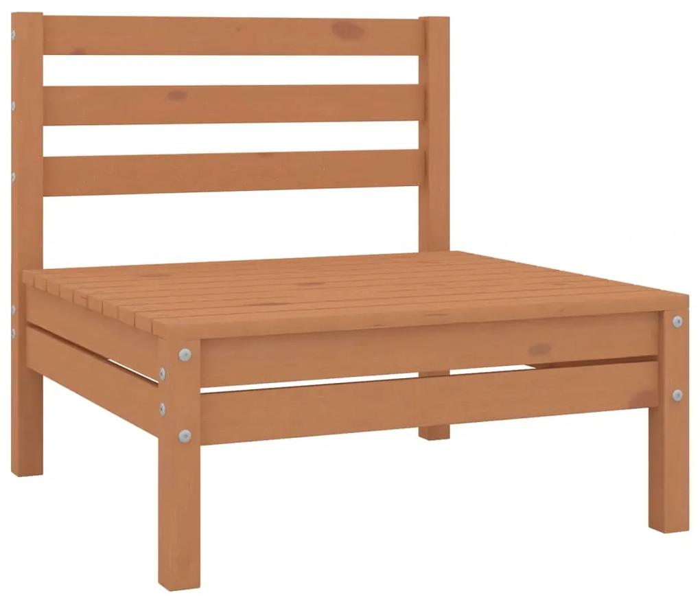 Set divani da giardino 4 pz in legno massello di pino miele