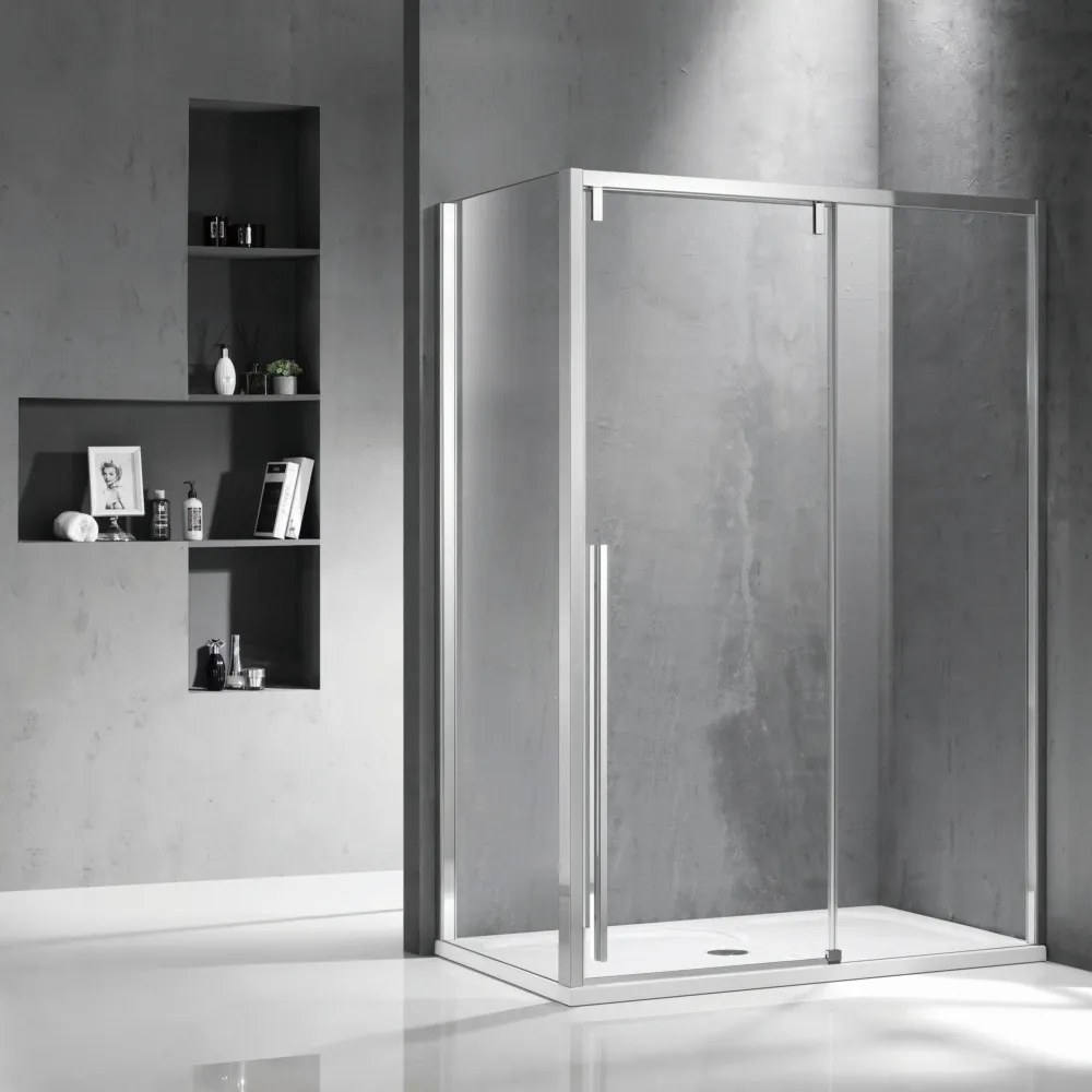 Cabina doccia 80x150 scorrevole e lato fisso vetro 8mm altezza h200 | KSA5000 - KAMALU