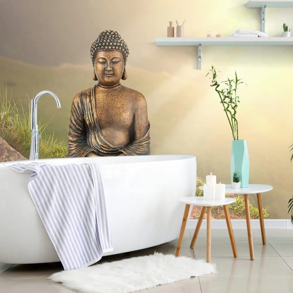 Carta da parati – Statua di Buddha in posizione meditativa