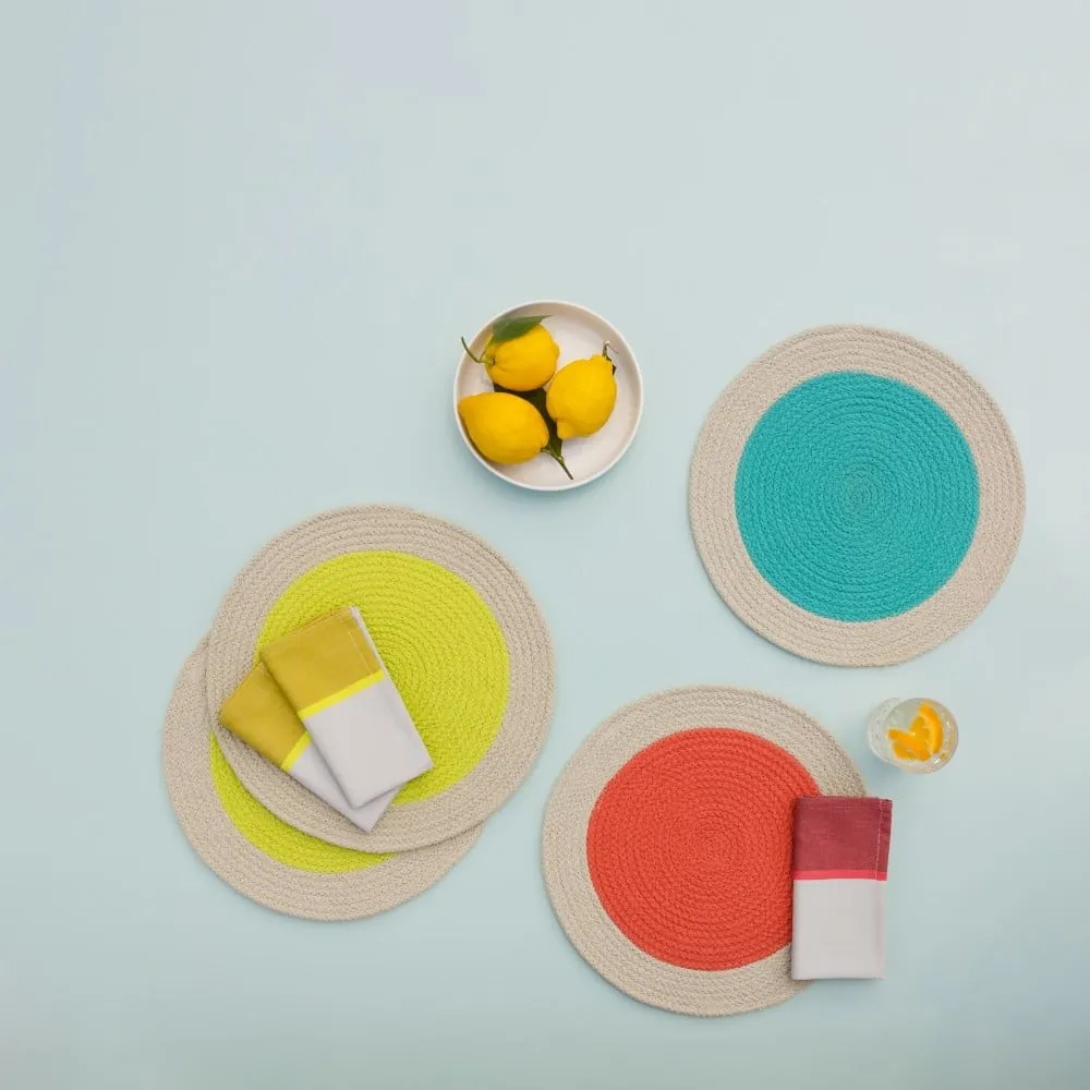 Tovaglietta in stoffa 2 pz ø 38 cm Lime - Remember
