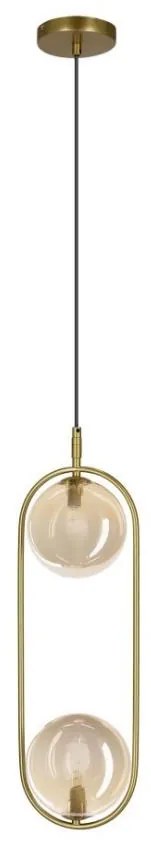 Lampadario a sospensione con filo CORDEL 2xG9/28W/230V ottone/fumé beige