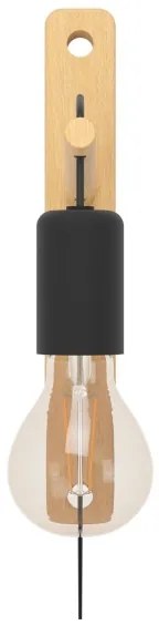 Eglo 44013 - Applique POCKLEY 1xE27/10W/230V marrone/nero