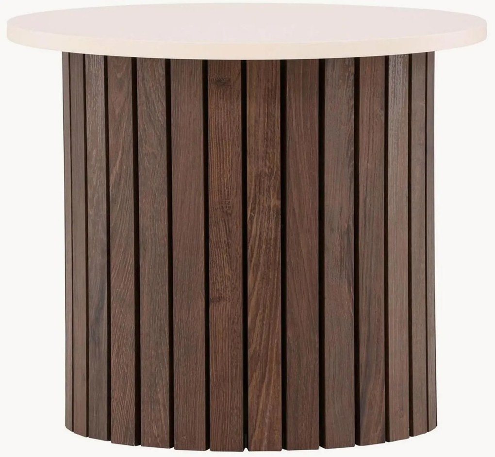 Tavolino rotondo effetto legno e pietra Visingsö