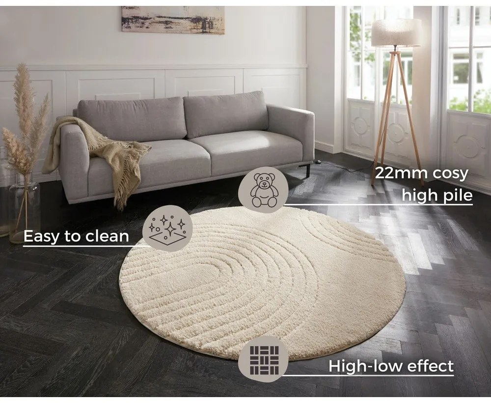 Tappeto bianco crema , ø 160 cm Norwalk Fergus - Mint Rugs