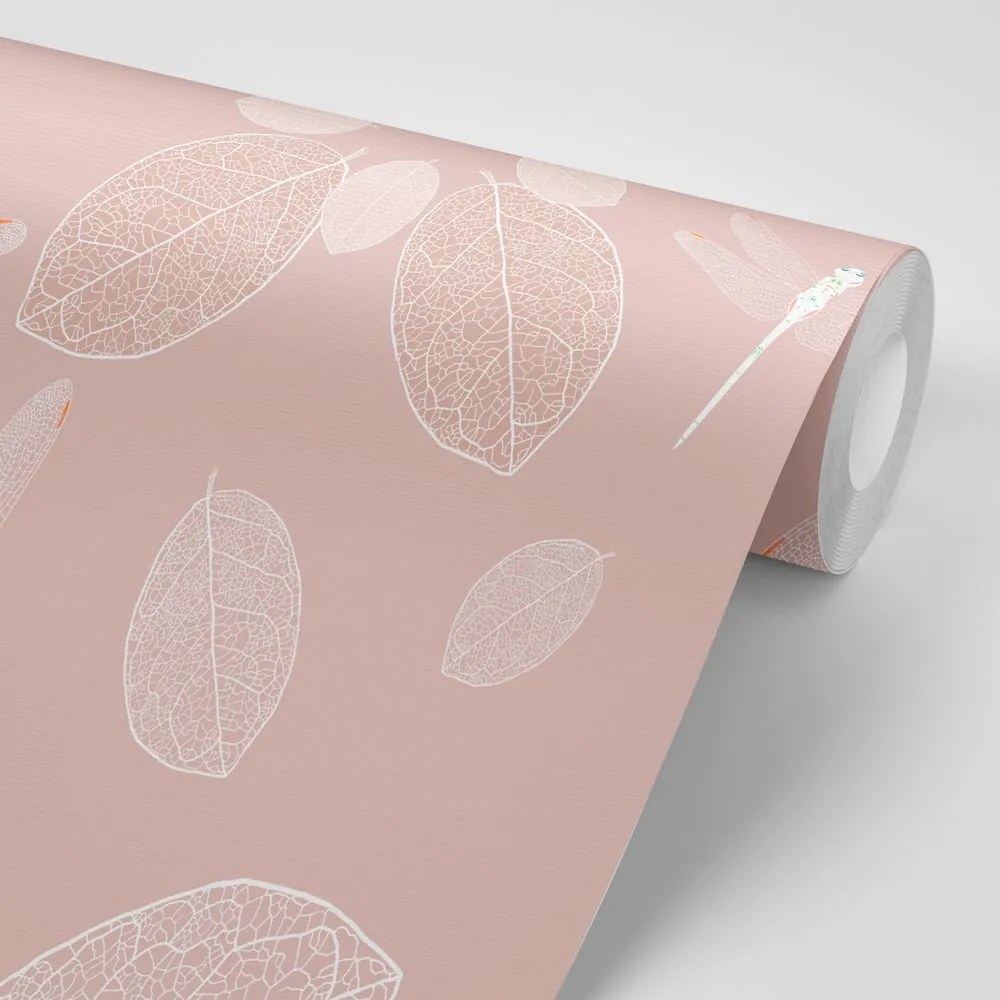 Carta da parati – Libellule rosa nel cerchio Mandala
