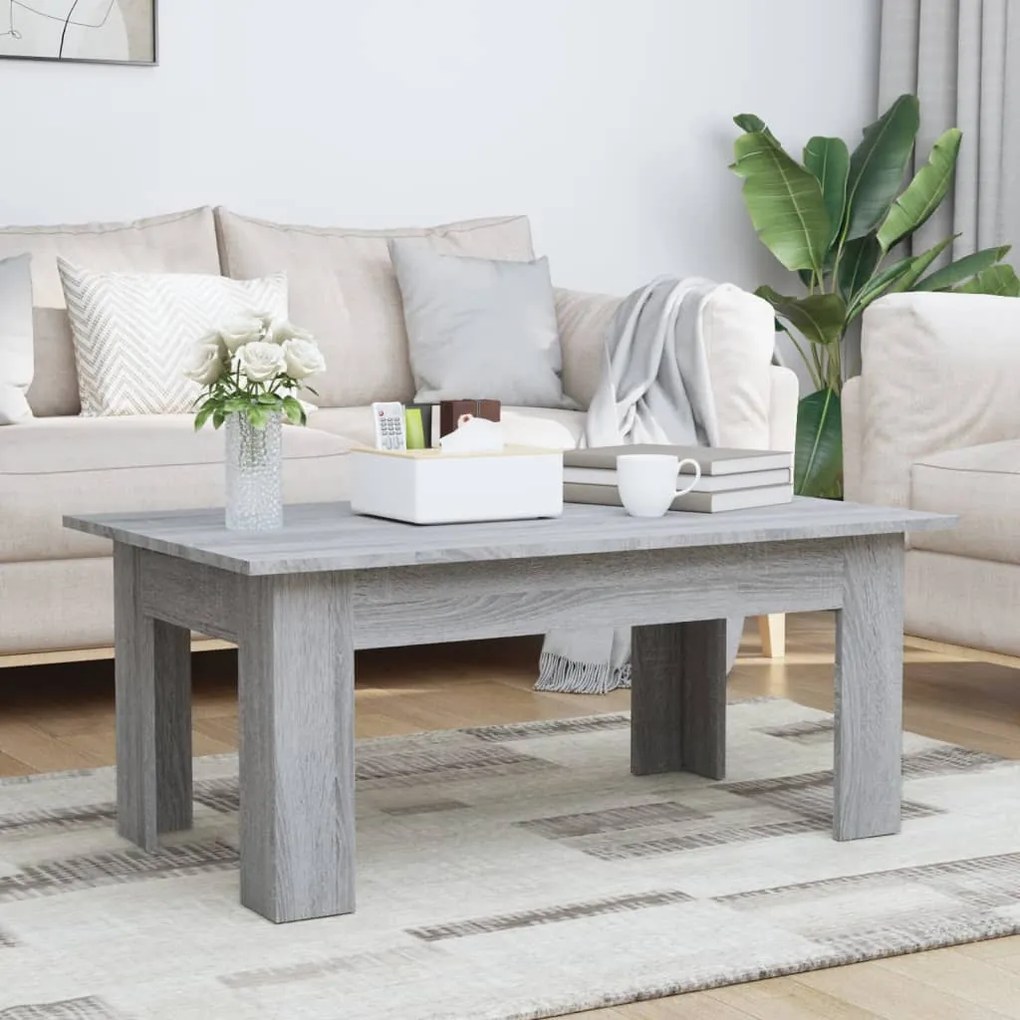 Tavolino Da Salotto Grigio Sonoma 100x60x42cm Legno Multistrato /