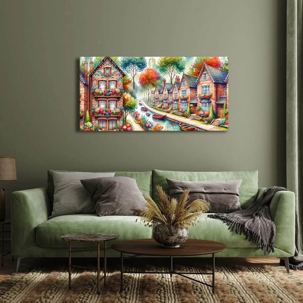 Quadro su tela – Strada con fiori